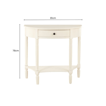 Heritage One Drawer Antique White Console Table