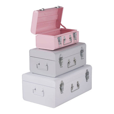 Set of Three Assorted Pink and Grey Storage Trunks | Parley