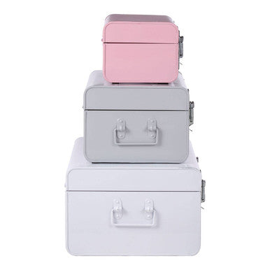 Set of Three Assorted Pink and Grey Storage Trunks | Parley
