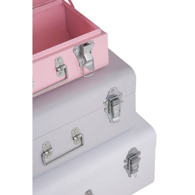 Set of Three Assorted Pink and Grey Storage Trunks | Parley
