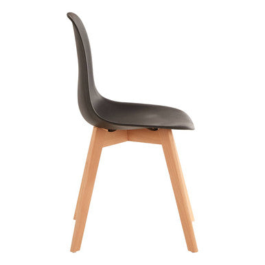 Stockholm Black Chair With Beech Wood Legs