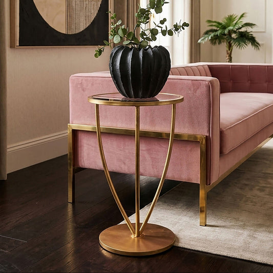 Marcia Mirror Top And Gold Frame Side Table
