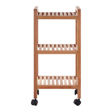 ARLA 3 Tier Walnut Wood Bathroom Trolley
