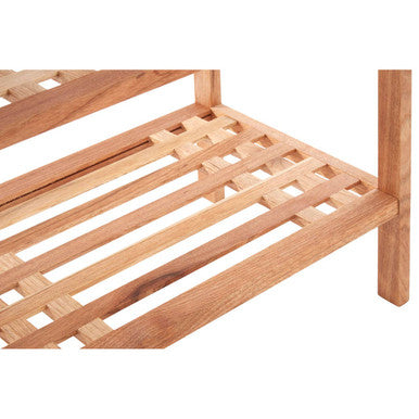 Arla 2 Tier Stackable Walnut Wood Shoe Rack