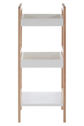 ARLA 3 Tier  Bathroom Shelf Unit With Birchwood Frame