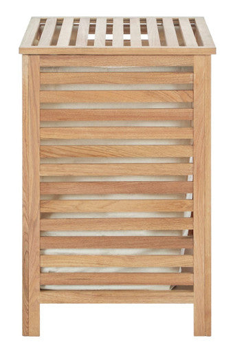 Arla Walnut Wood Laundry Hamper with Lining