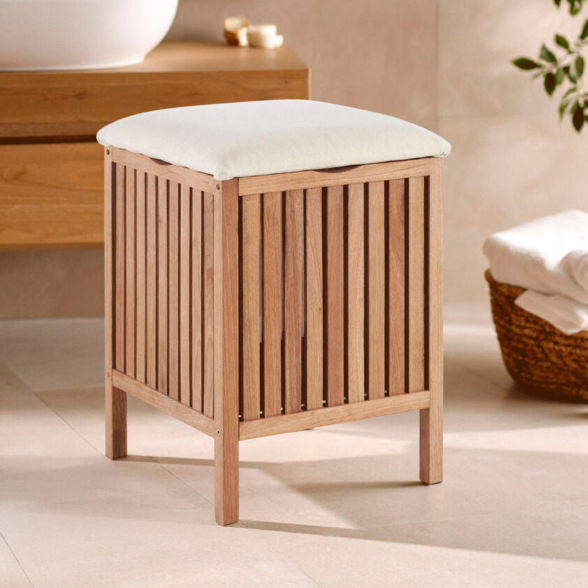 Walnut Wood Storage Stool