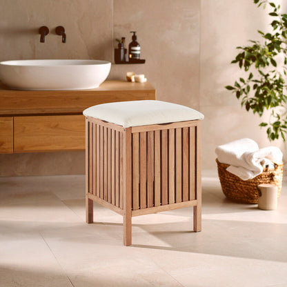 Walnut Wood Storage Stool