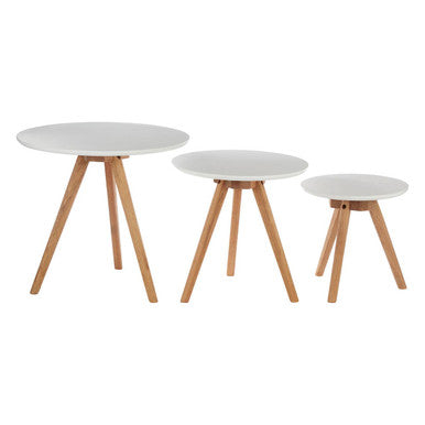 Nostra Set Of 3 Side Tables With Tapered Legs