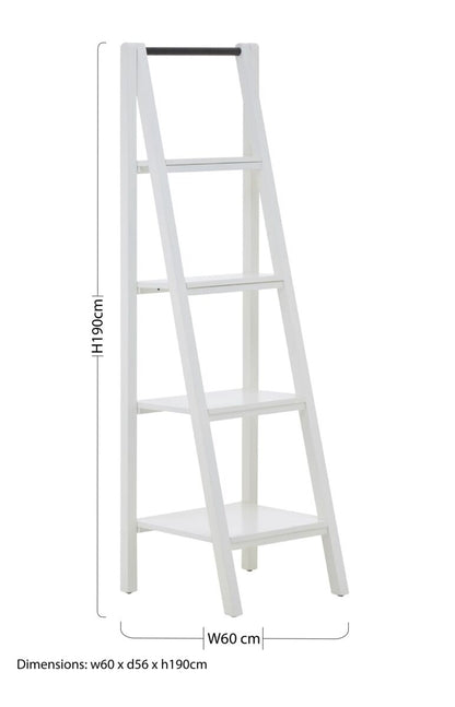 Dayak White 4 Tier Shelf Unit