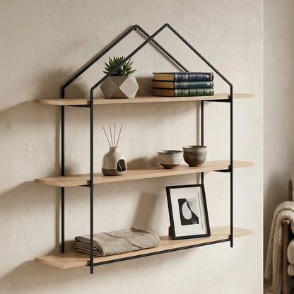 Brixton 3 Tier Wooden Wall Shelves
