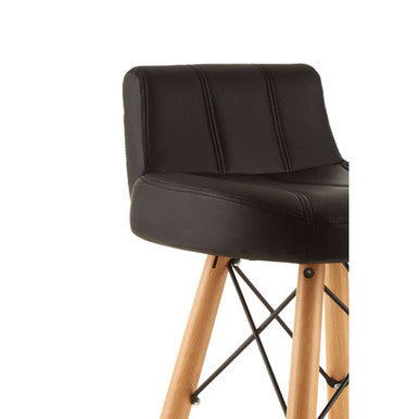 Stockholm Black Leather Effect Bar Stool
