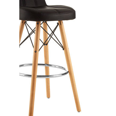 Stockholm Black Leather Effect Bar Stool