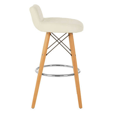 Stockholm White Leather Effect Seat Bar Stool