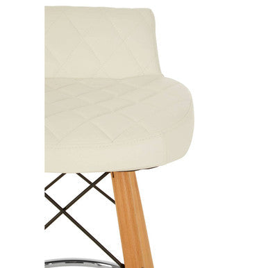Stockholm White Leather Effect Seat Bar Stool