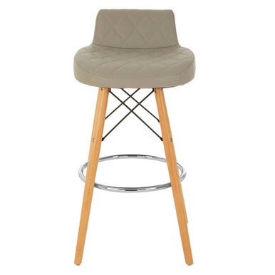 Stockholm Grey Leather Effect Seat Bar Stool