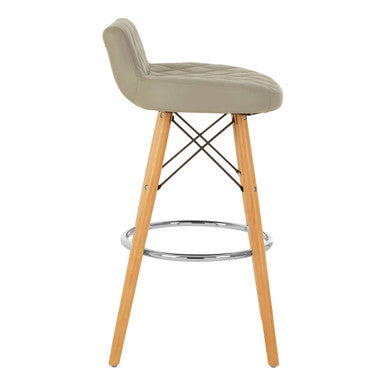 Stockholm Grey Leather Effect Seat Bar Stool