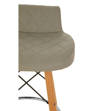 Stockholm Grey Leather Effect Seat Bar Stool