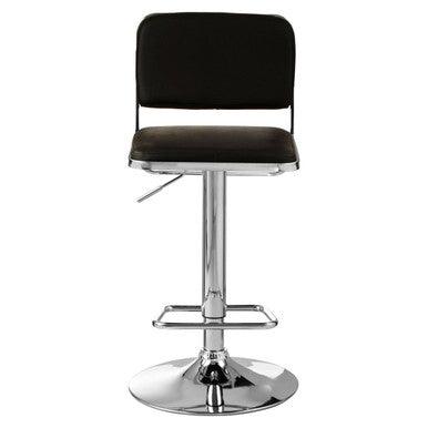 Stockholm Black Seat And Chrome Base Bar Stool