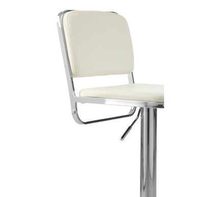 Stockholm White Seat And Chrome Base Bar Stool