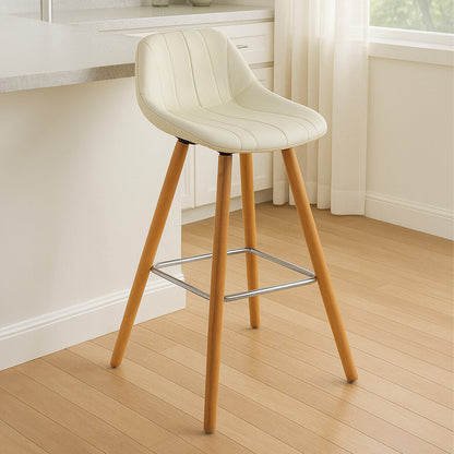 Stockholm White Faux Leather Bar Stool