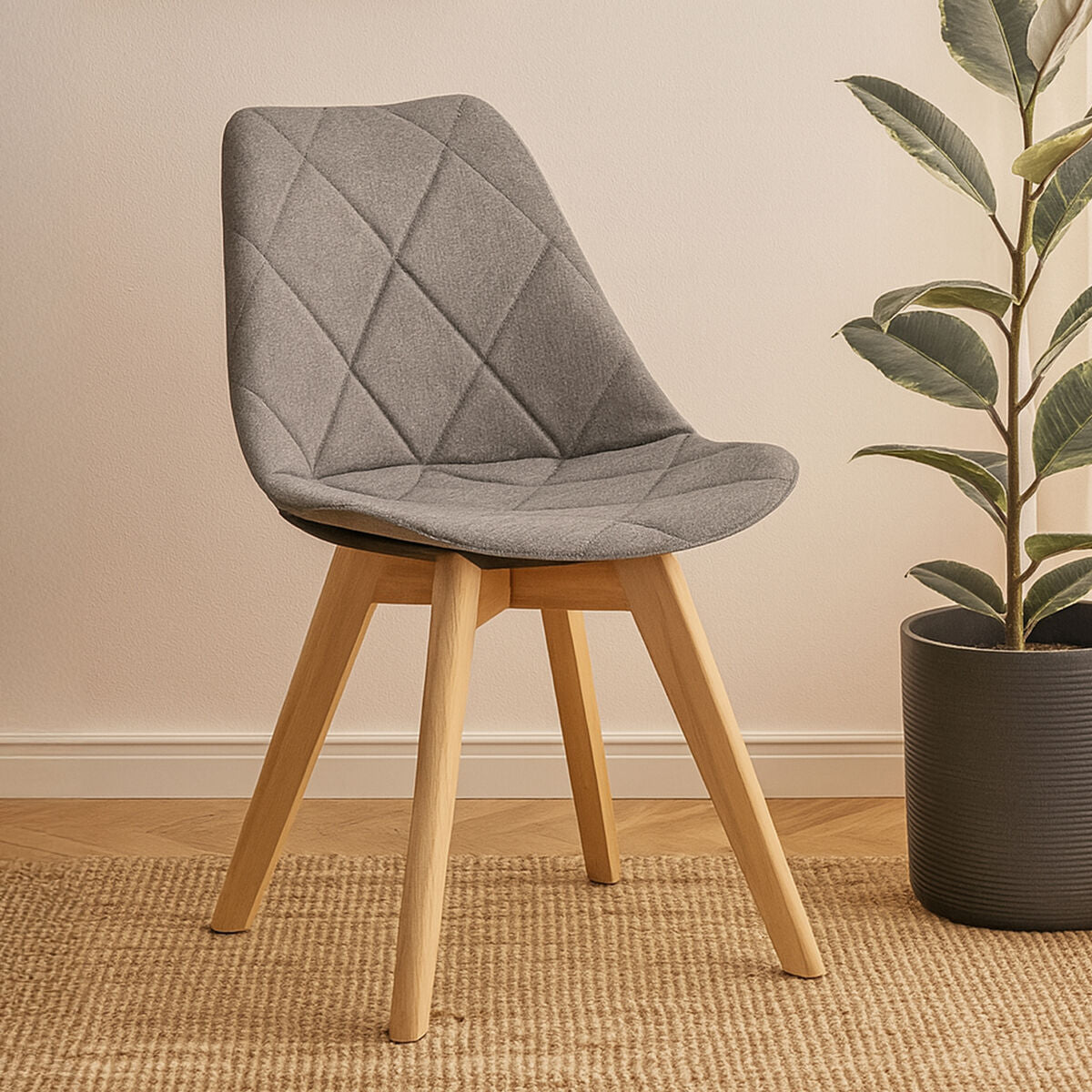 Stockholm Grey Diamond Pattern Dining Chair