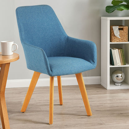 Stockholm Blue Dining Chair with Angular Legs