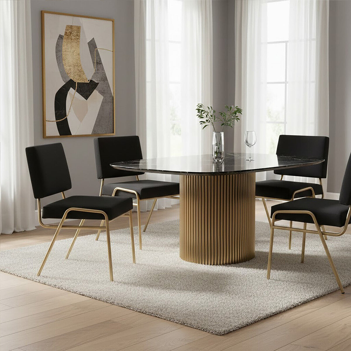 Black Linen Chair | Lexa