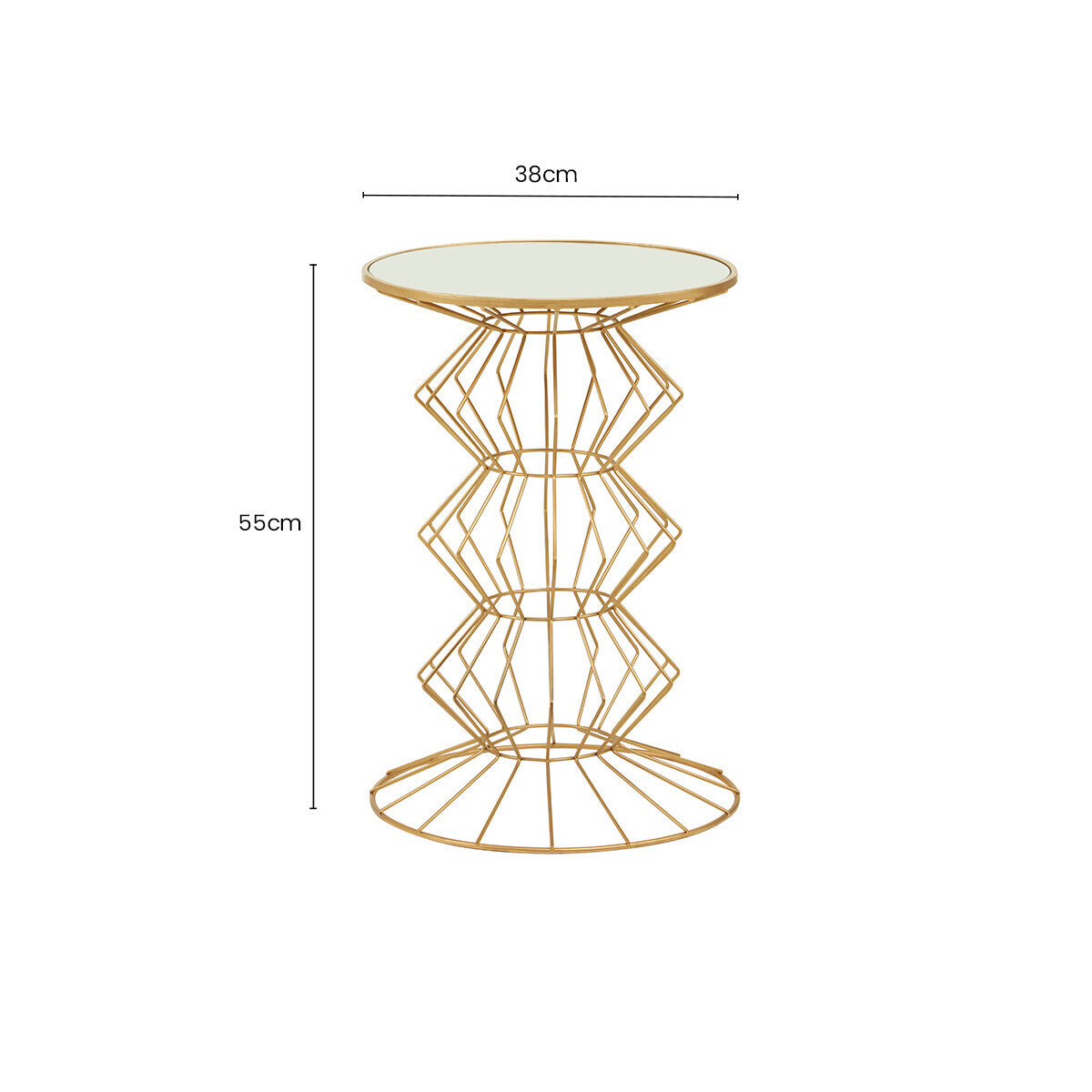 Yaxi Gold Finish Frame Table
