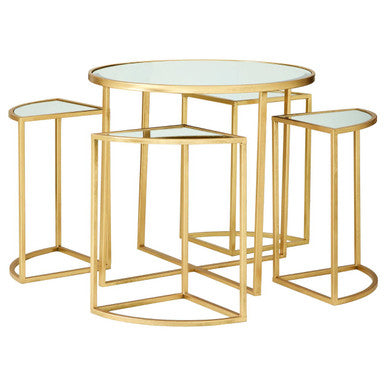 Farran Champagne Gold Set Of 5 Tables