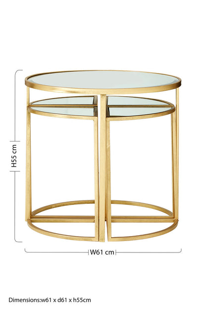 Farran Champagne Gold Set Of 5 Tables