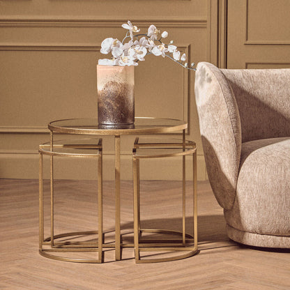 Farran Champagne Gold Set Of 5 Tables