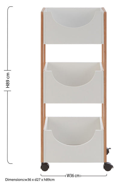 Nostra 3 Tier Storage Trolley