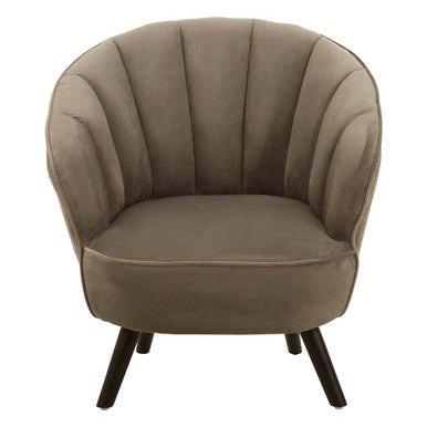 Regents Park Grey Velvet Curved Chair