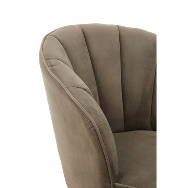 Regents Park Grey Velvet Curved Chair