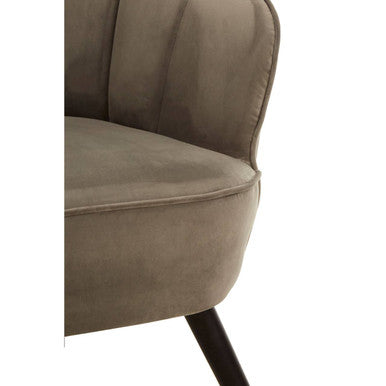 Regents Park Grey Velvet Curved Chair