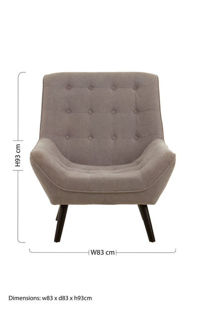 Stockholm Grey Linen Effect Accent Chair