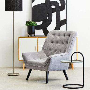 Stockholm Grey Linen Effect Accent Chair