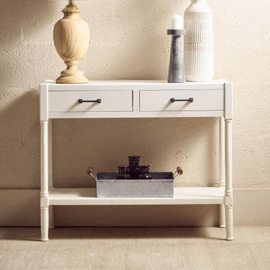 Heritage 2 Drawer White Console Table
