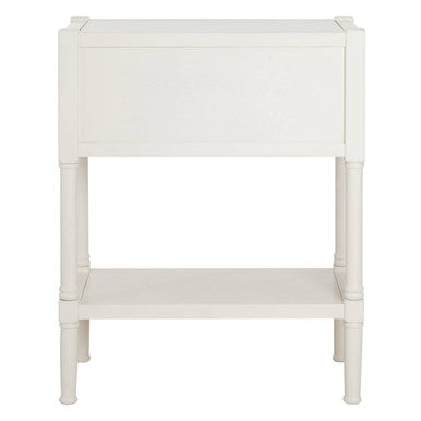 Pearl White Finish Wooden Console Table with Three Drawers and Lower Storage Shelf, Heritage
