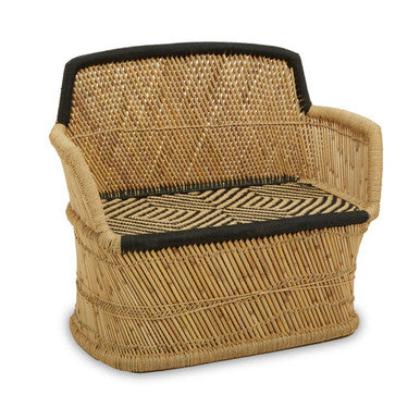 Rowan Two Seater Natural And Black Sofa