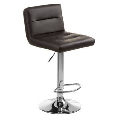 Baina Black Seat Bar Stool With Chrome Base