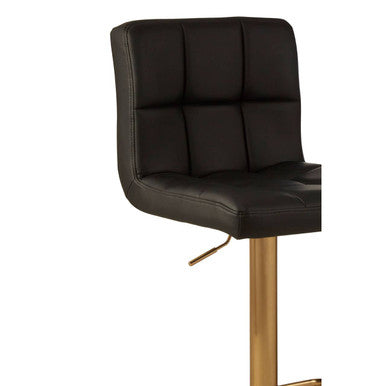 Baina Black Faux Leather Bar Stool