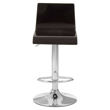 Baina Black Acrylic Bar Stool with Chrome Base