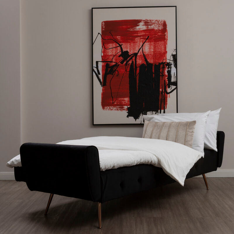 Hayton Black Velvet Sofa Bed