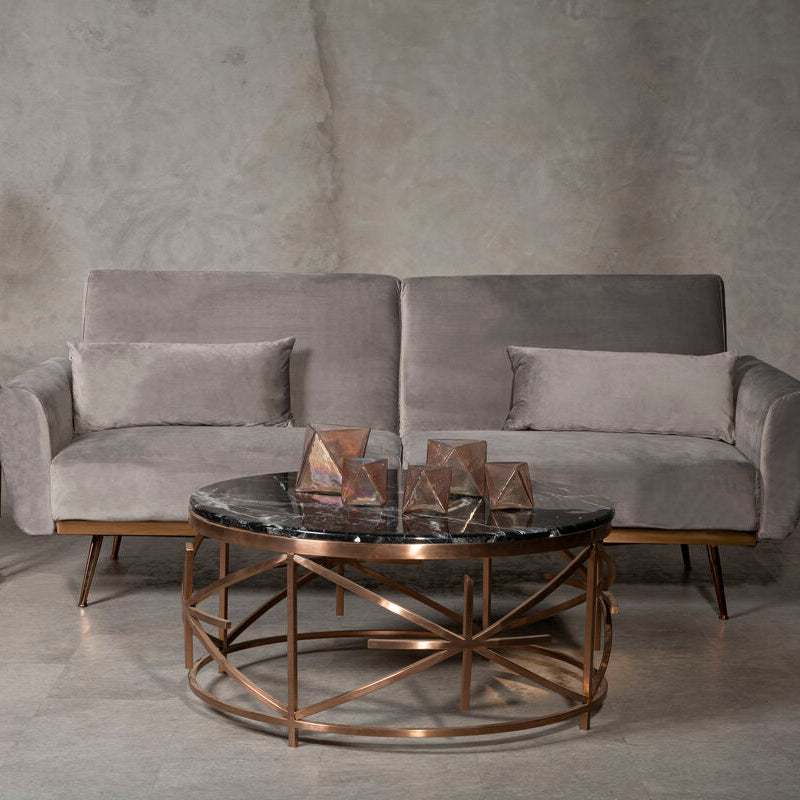 Hatton Grey Velvet Sofa Bed
