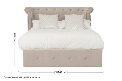 Edison Mink Velvet Ottoman Double Bed