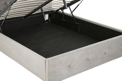 Edison Grey Brushed Velvet Ottoman King Bed