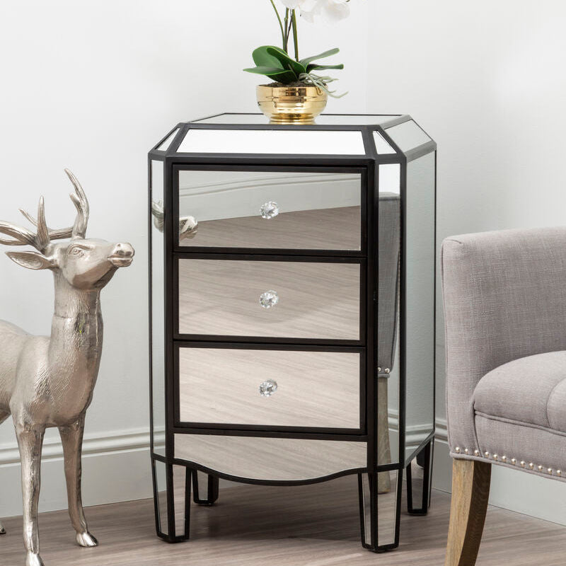 Tiffany 3 Drawer Mirrored Chest