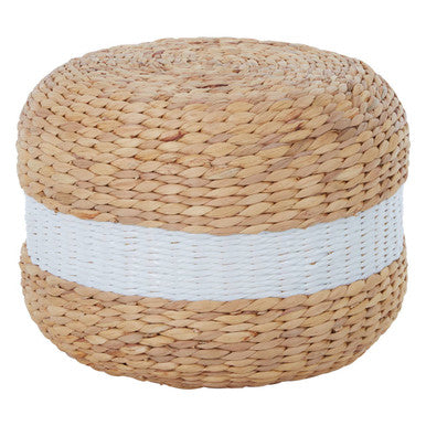 Ashby Seagrass Pouffe with White Stripe